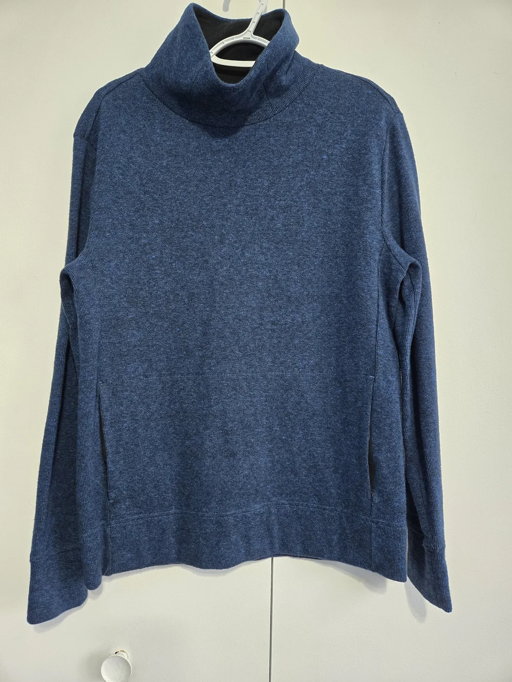 Banana Republic Turtleneck Sweater Medium Blue Knit 100%‎ Cotton Lightweight